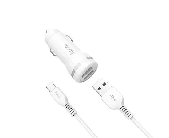 АЗУ Hoco Z27 Staunch (2USB 2.4A) (+кабель Type-C)