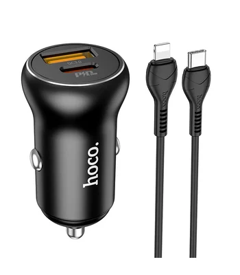 АЗУ Hoco NZ5 Smooth road PD30W + QC3.0 + Type-C to Lightning Чорний