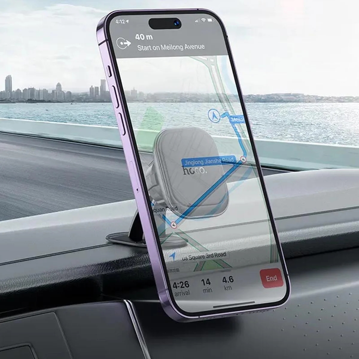 Автоутримувач Hoco H30 Brilliant magnetic (center console) Black