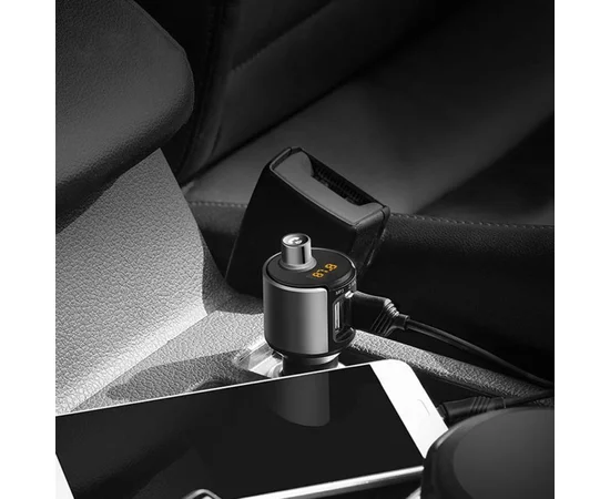 АЗУ Hoco E19 Bluetooth FM Launcher (2USB 2.4А) Черный / Серый