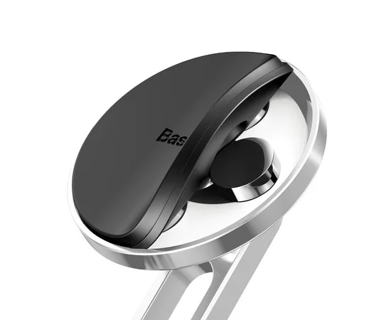 Автодержатель Baseus Hollow Magnetic with Clamping Function Vertical Type Серебряный