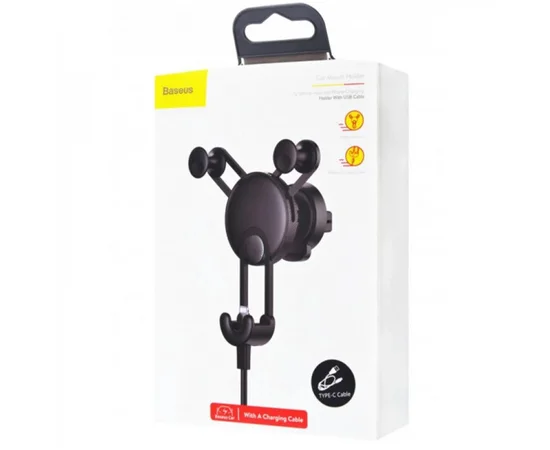Автодержатель Baseus YY Vehicle-Mounted with Lightning Cable Black