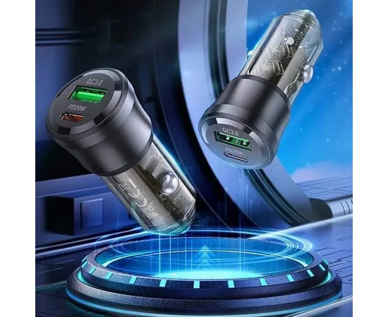 АЗУ Borofone BZ25 Journey PD38W (1C/1A) Transparent black