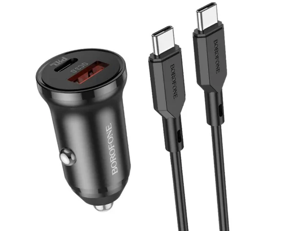 АЗУ Borofone BZ18A PD20W+QC3.0 + Type-C to Type-C Черный