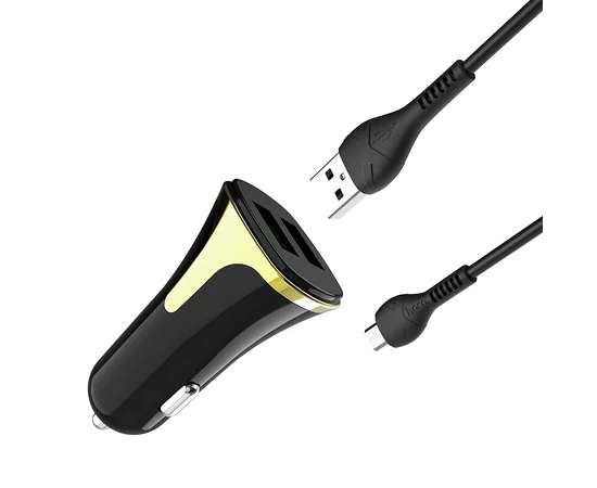 АЗУ Hoco Z31 QC3.0 (2USB/3.4A) + microUSB Черный