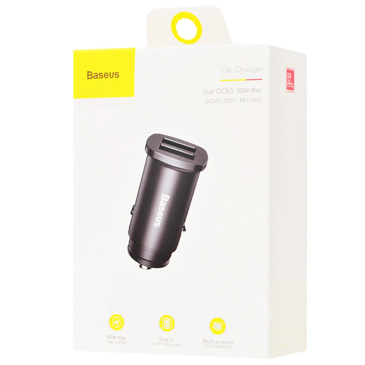 АЗУ Baseus Square Metal QC 3.0 30W 2USB (CCALL-DS) Чорний