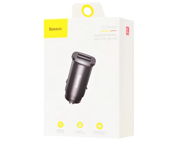 АЗУ Baseus Square Metal QC 3.0 30W 2USB (CCALL-DS) Черный