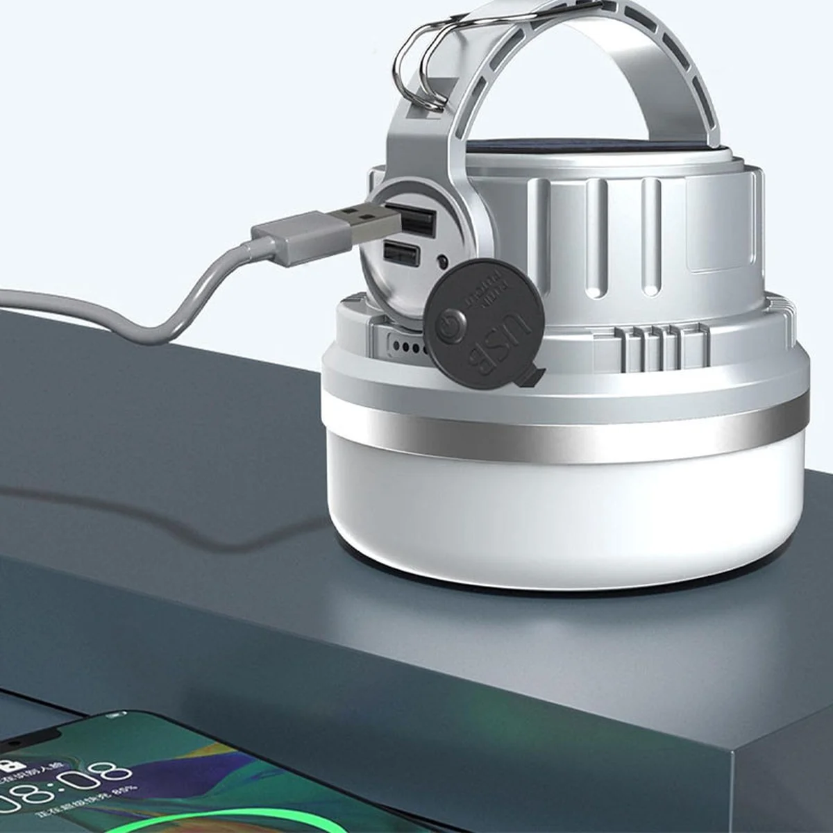 Кемпінговий ліхтар акумуляторний AK-004 Solar Silver