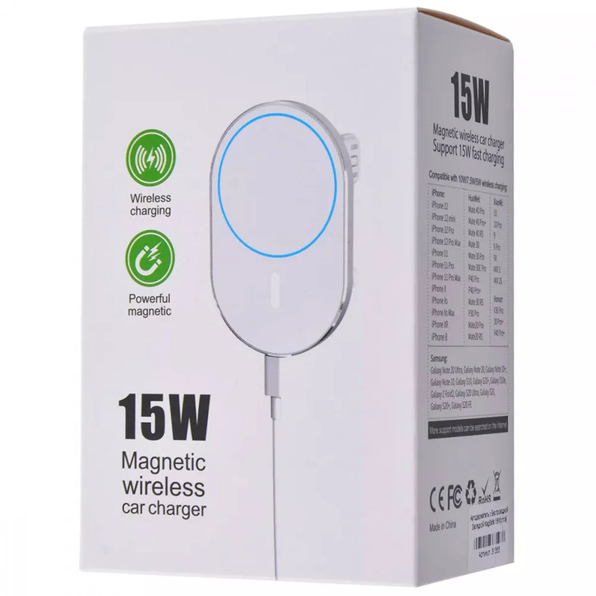 Автотримач із БЗУ MagSafe 15W Овальний