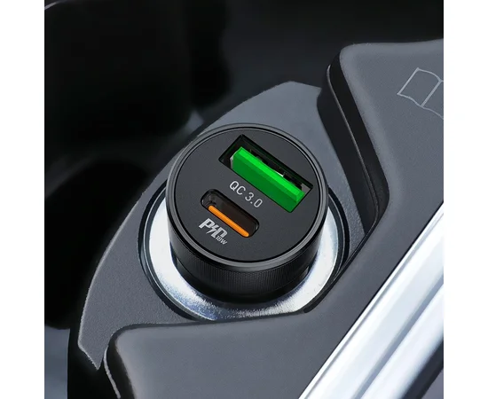 АЗУ Hoco Z32B PD+QC3.0 (1USB/18W/4.5A) + Type-C to lightning Черный