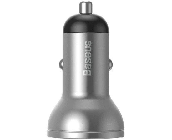 АЗУ Baseus Digital Display Dual USB 4.8A Car Charger 24W Серый