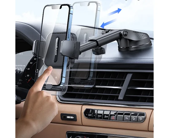 Автодержатель Usams US-ZJ072 Car Center Console Retractable Transparent Holder Black