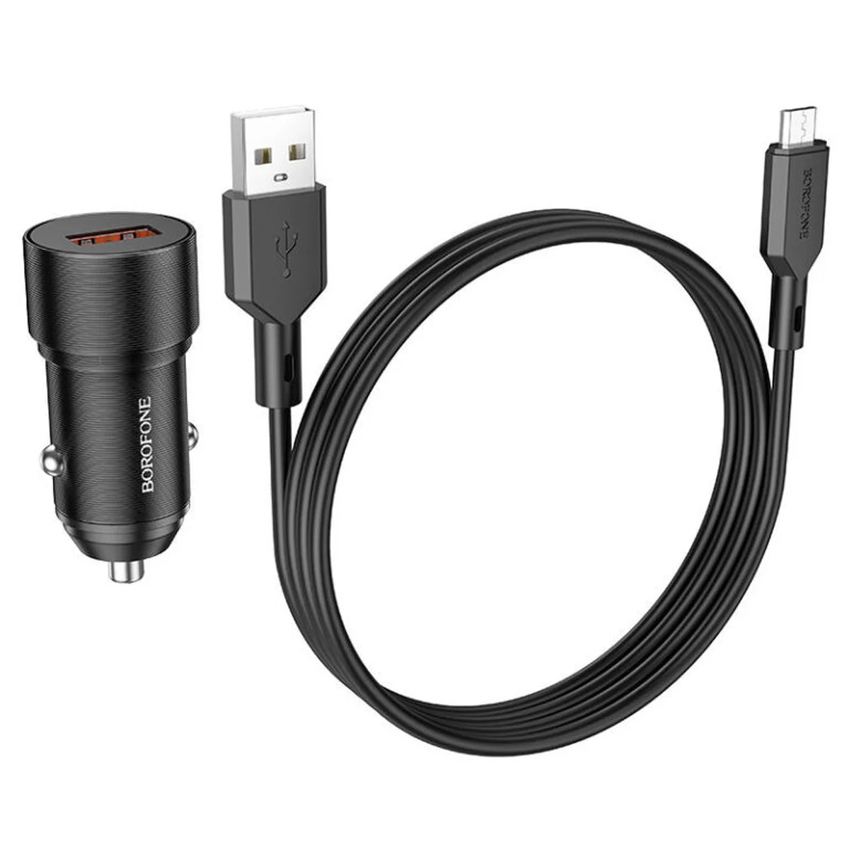 АЗУ Borofone BZ19A QC3.0 + Micro-USB Black