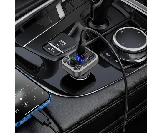 АЗУ FM модулятор Borofone BC38 Flash Energy PD20W+QC3.0 Черный