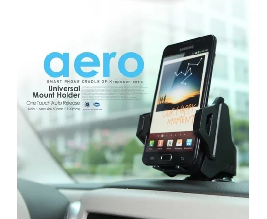 Автодержатель для смартфона 3 - 5,3 дюйма на торпеду Kropsson Aero Черный