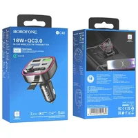 АЗУ FM модулятор Borofone BC48 Black