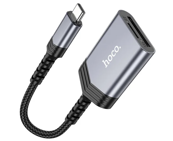 Картридер Hoco UA25 2in1 Type-C Metal gray