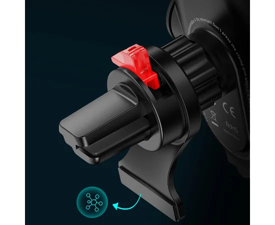 Автодержатель с БЗУ Usams US-CD132 Automatic Coil Induction 15W (Air Vent) Черный