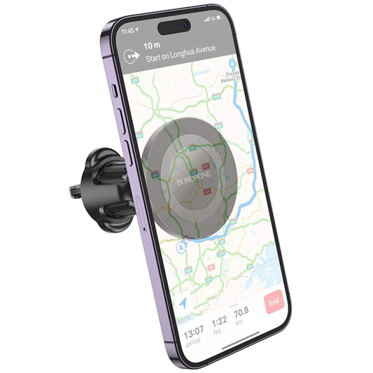 Автоутримувач Borofone BH90 Ring magnetic (air outlet) Black