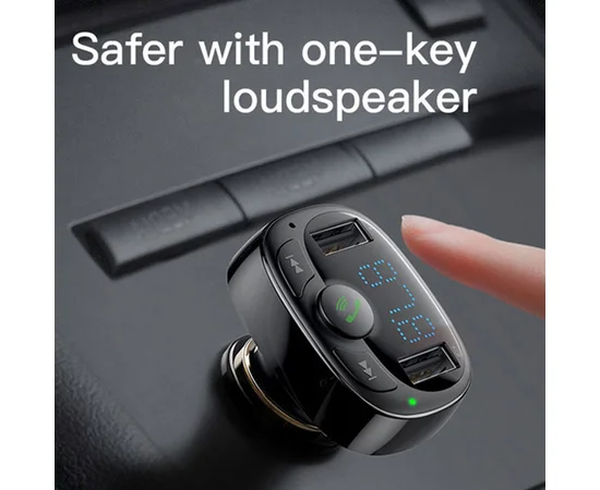 АЗП Baseus Bluetooth FM Launcher Standart Edition 2.4A 2USB Чорний