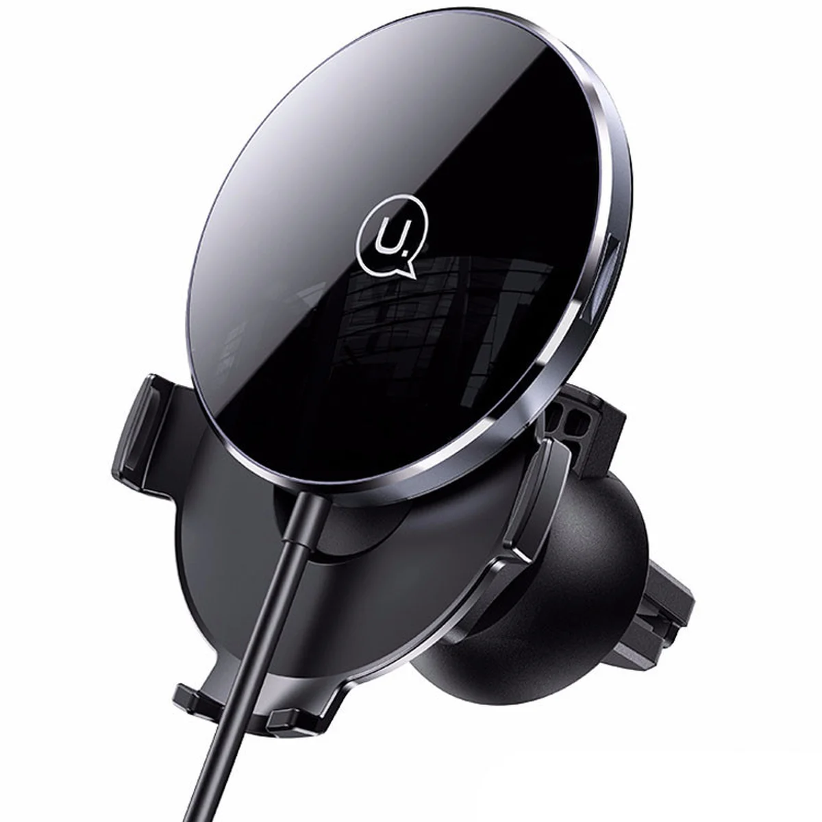 Автодержатель с БЗУ USAMS US-CD164 Ultra-Slim 15W Черный