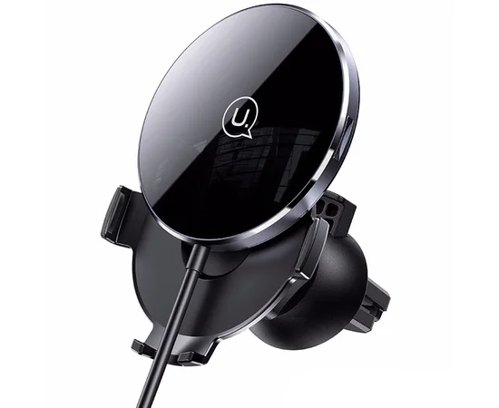 Автодержатель с БЗУ USAMS US-CD164 Ultra-Slim 15W Черный