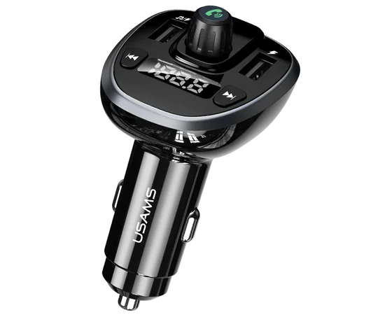 АЗУ USAMS US-CC115 C21 Bluetooth FM Tuner (2USB 3.4А) Черный