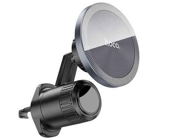 Автодержатель Hoco H23 Alma metal ring magnetic (air outlet) Black / Metal gray