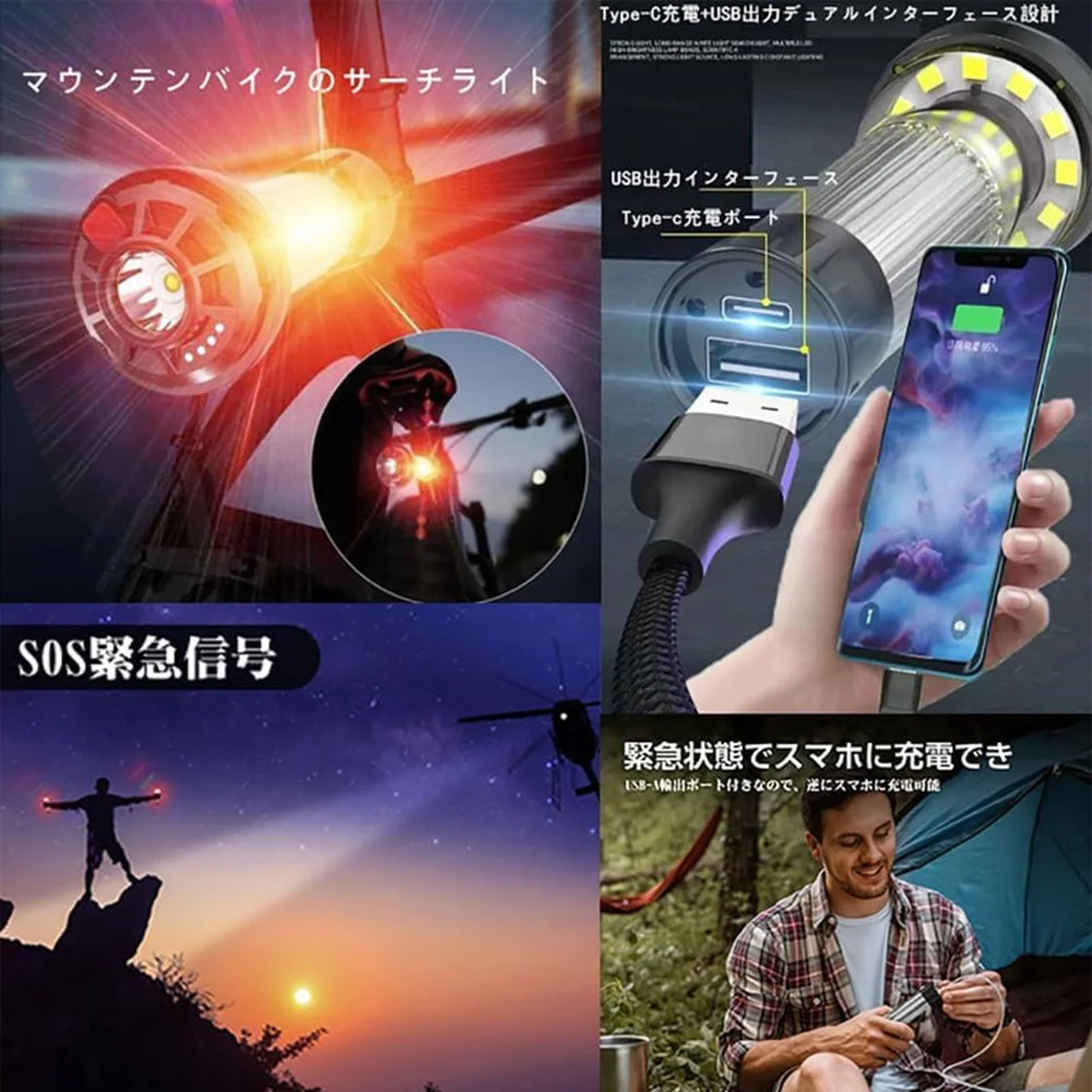 Кемпінговий акумуляторний ліхтар HW-777 Black