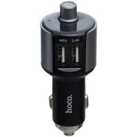 АЗУ FM модулятор Hoco E19 (2USB 2.4А) Чорний / Сірий