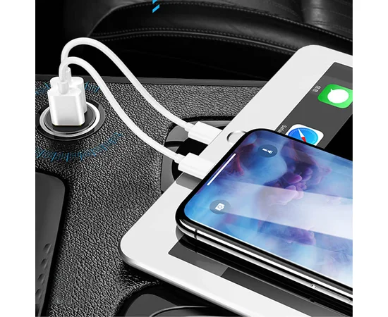 АЗУ Usams US-CC055 C8 3.1A Dual USB Белый