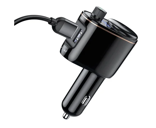 АЗУ Baseus Bluetooth FM Launcher Locomotive 3.4A 2USB Черный