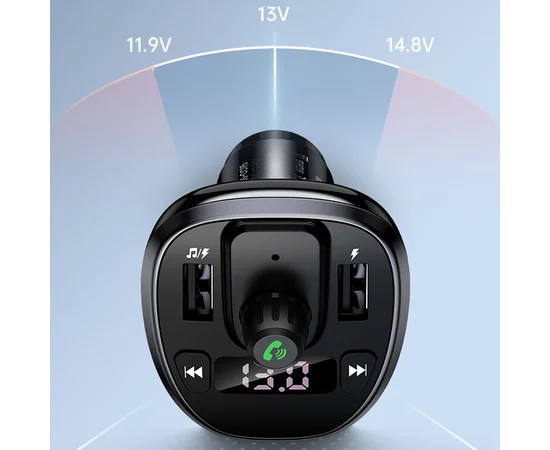 АЗУ USAMS US-CC115 C21 Bluetooth FM Tuner (2USB 3.4А) Черный