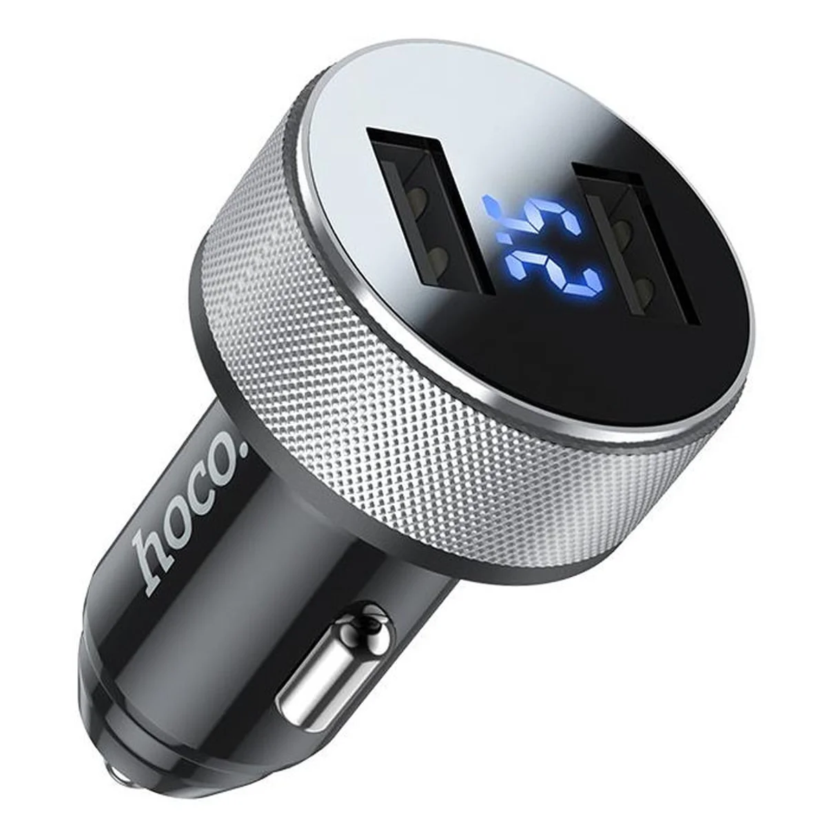 АЗУ HOCO DZ5 (2USB/3A) Черно - стальной