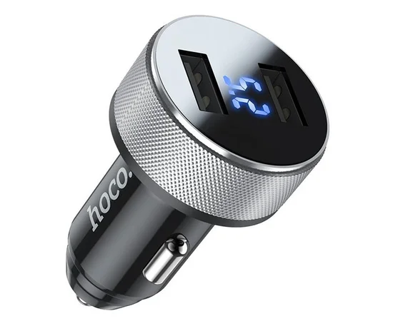 АЗУ HOCO DZ5 (2USB/3A) Черно - стальной