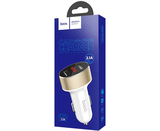 АЗУ Hoco Z26 High Praise 2.1A 2USB Белый