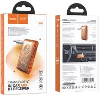 Bluetooth аудіо ресивер Hoco E66 Transparent discovery edition Vibrant orange
