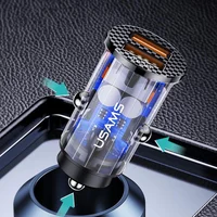 АЗУ Usams US-CC122 C23 36W Super Si (2USB/36W) Прозрачный / Черный