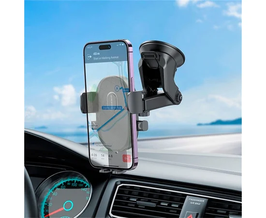 Автодержатель Borofone BH93 Grand one-button (center console) Black