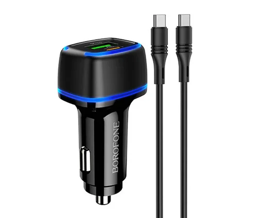 АЗУ Borofone BZ14A PD20W+QC3.0 (1Type-C/1USB/3A) + Type-C to Type-C Черный