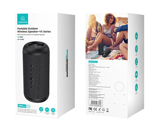 Bluetooth колонка Usams US-YX008 Portable Outdoor Wireless Speaker Black