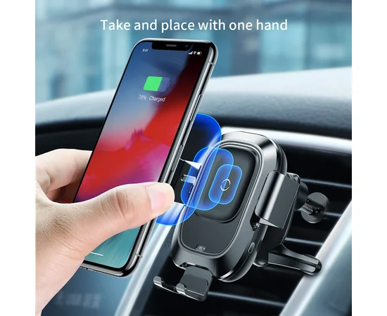 Автодержатель Baseus Smart Vehicle (WXZN-01) c беспроводной зарядкой Черный