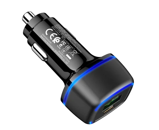 АЗУ Borofone BZ14A PD20W+QC3.0 (1Type-C/1USB/3A) + Type-C to Lightning Черный