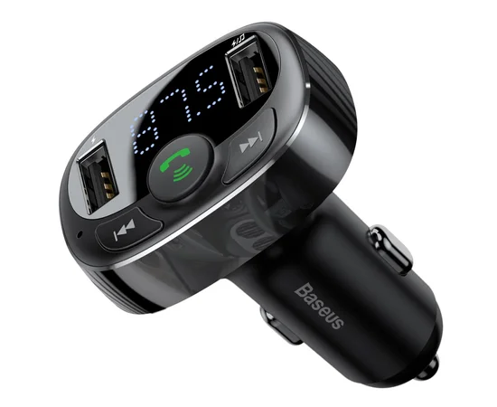 АЗП Baseus Bluetooth FM Launcher Standart Edition 2.4A 2USB Чорний