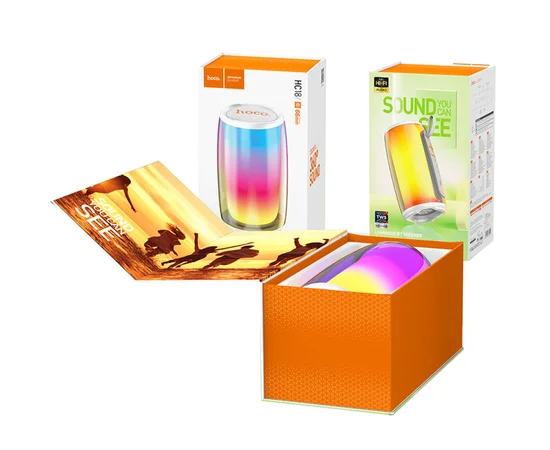 Bluetooth Колонка Hoco HC18 Jumper colorful luminous White