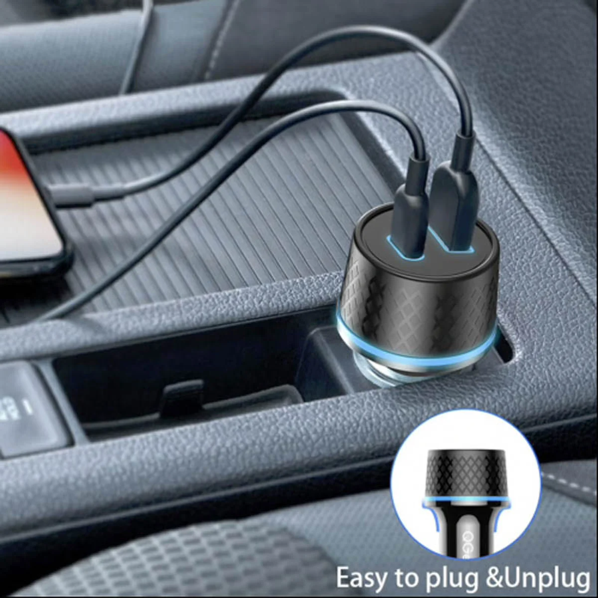 АЗУ Borofone BZ21 Brilliant 48W PD30W+QC3.0 (1Type-C/1USB) + Type-C to Type-C Black