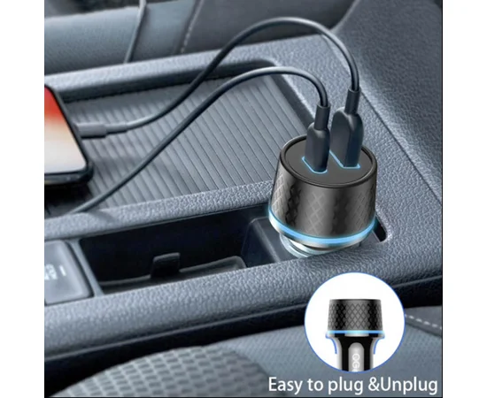 АЗУ Borofone BZ21 Brilliant 48W PD30W+QC3.0 (1Type-C/1USB) + Type-C to Type-C Black