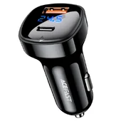 АЗУ Acefast B4 digital display 66W(USB-C+USB-A) dual port Black