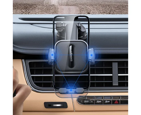 Автодержатель Usams US-ZJ072 Car Center Console Retractable Transparent Holder Black