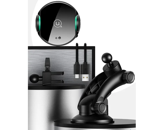 Автодержатель с БЗУ Usams US-CD94 Automatic Infrared Induction Черный